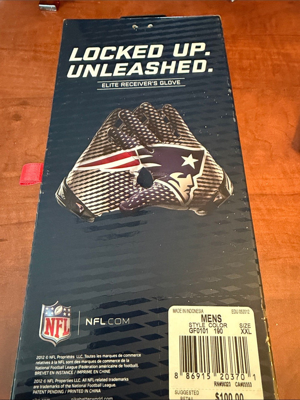 Nike Black & Red New England Patriots Gear Box
